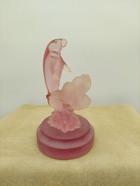 Vintage 90s Pink Resin Manatee Figurine